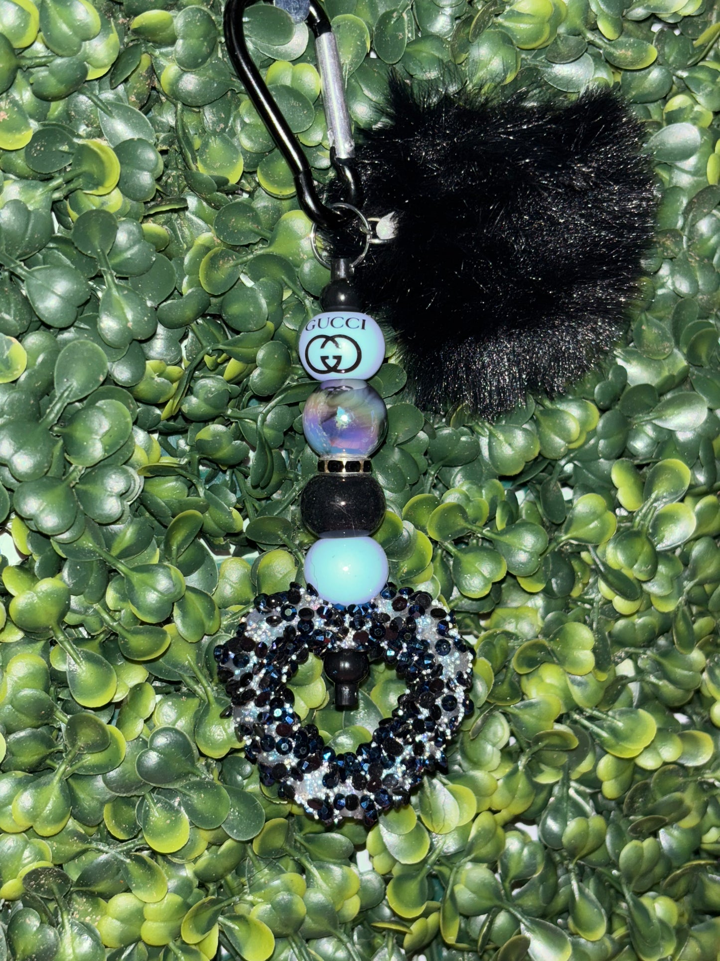 Black Pom Pom keychain