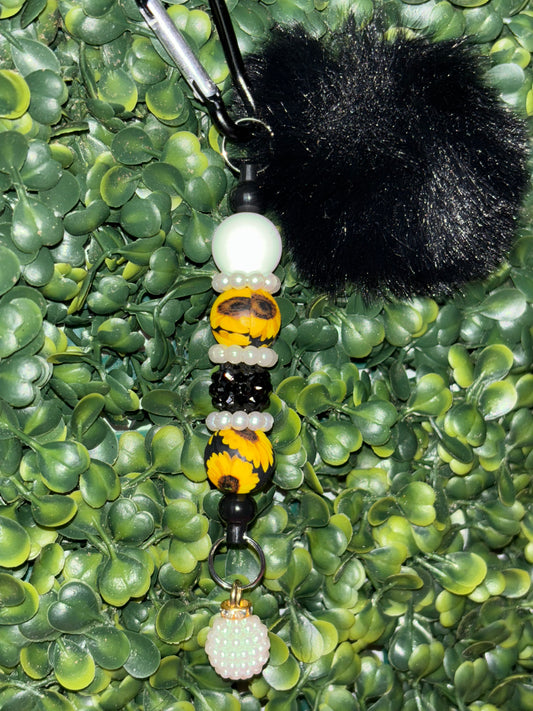 Sunflower Pom Pom keychain