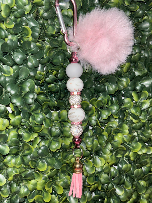 Pink Pom Pom keychain