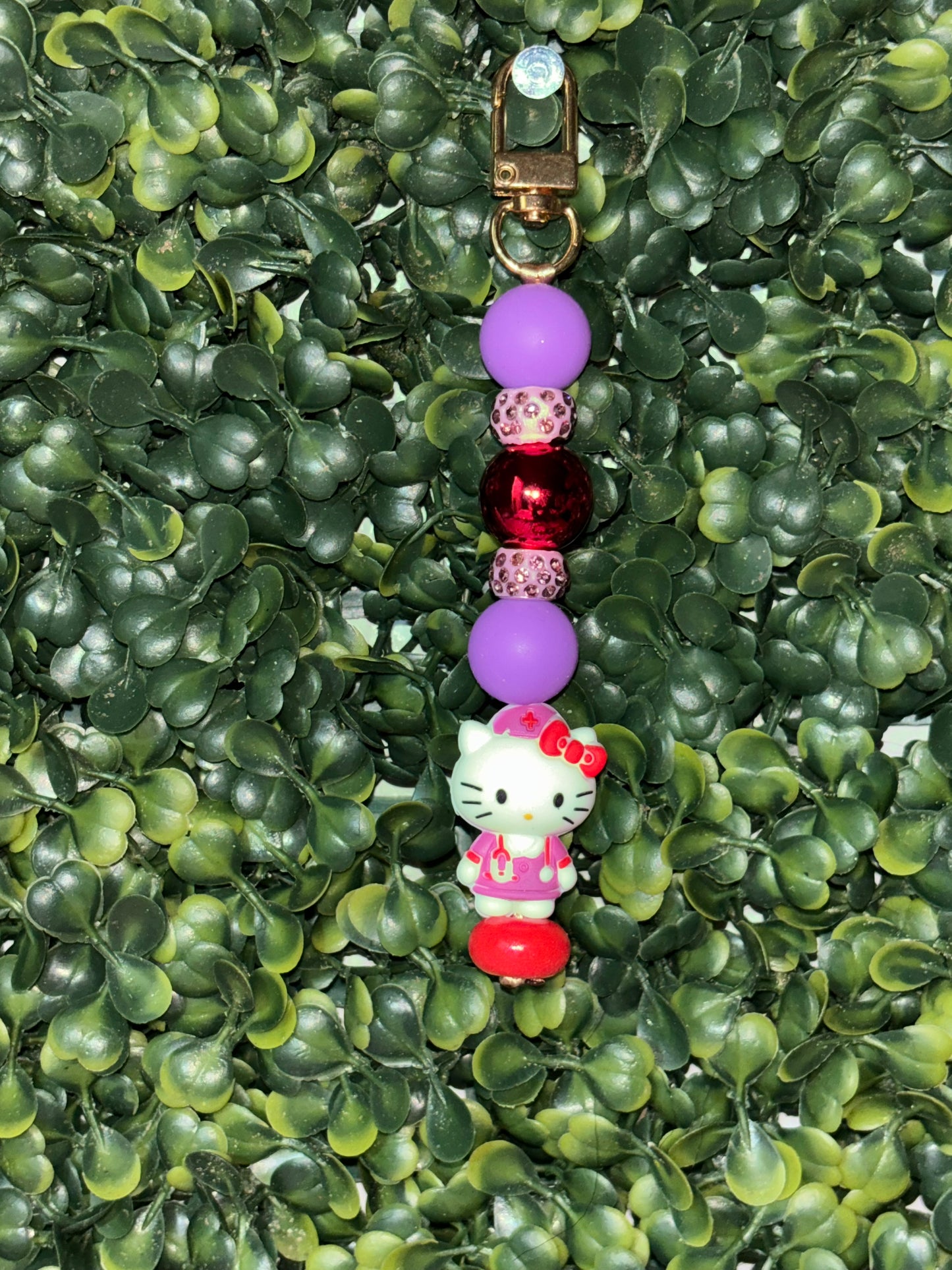 Purple hello kitty keychain
