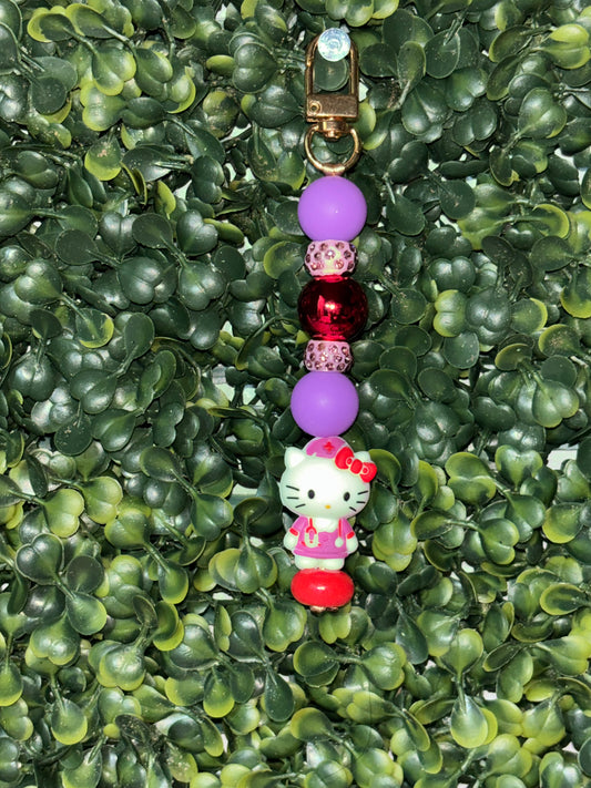 Purple hello kitty keychain